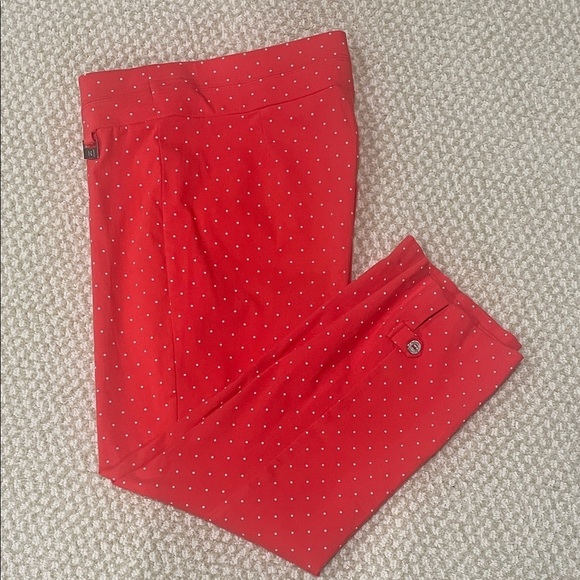 Rafaella Pants - Rafaella Coral Pants with White polka Dots